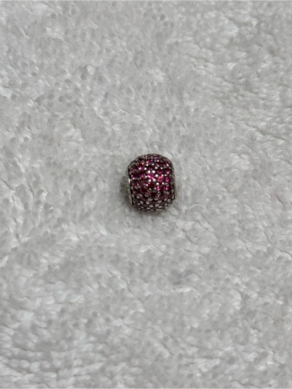 Pandora Hot Pink Pavé Barrel Charm